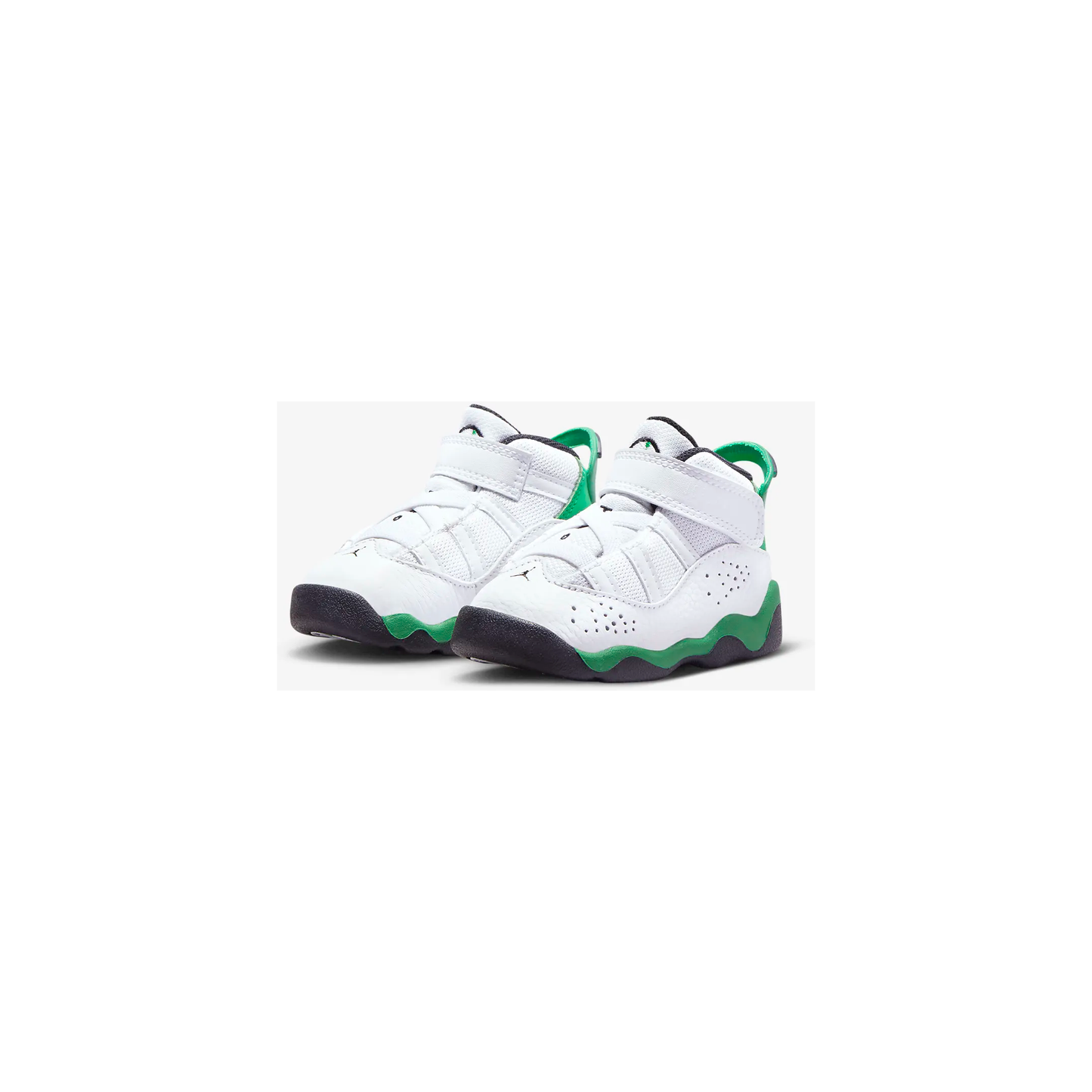 Kids' Jordan 6 Rings TD Shoes - White / Black / Lucky Green