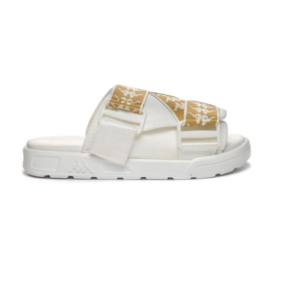 Kappa Men's 222 Banda Mitel 1 Slides - White / Gold
