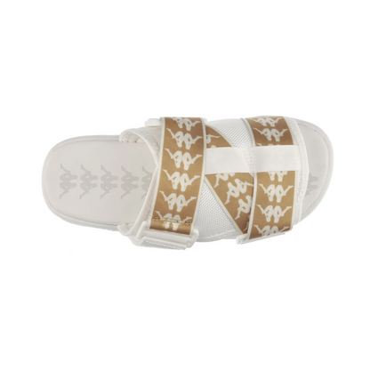 Kappa Men's 222 Banda Mitel 1 Slides - White / Gold