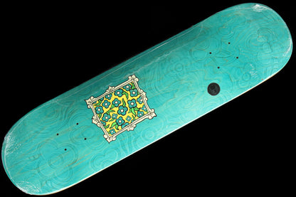 Flower Frame Embossed Teal Deck 8.25"