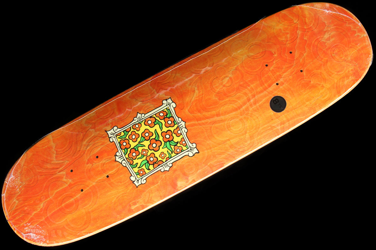 Shaped Flower Frame Embossed Orange Deck 8.75"