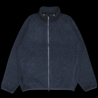 Boiled Wool Zip-Up Sweater