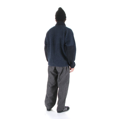 Boiled Wool Zip-Up Sweater