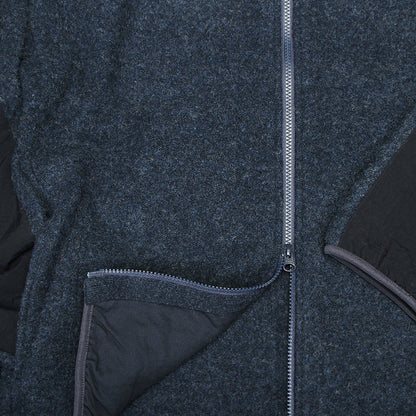 Boiled Wool Zip-Up Sweater