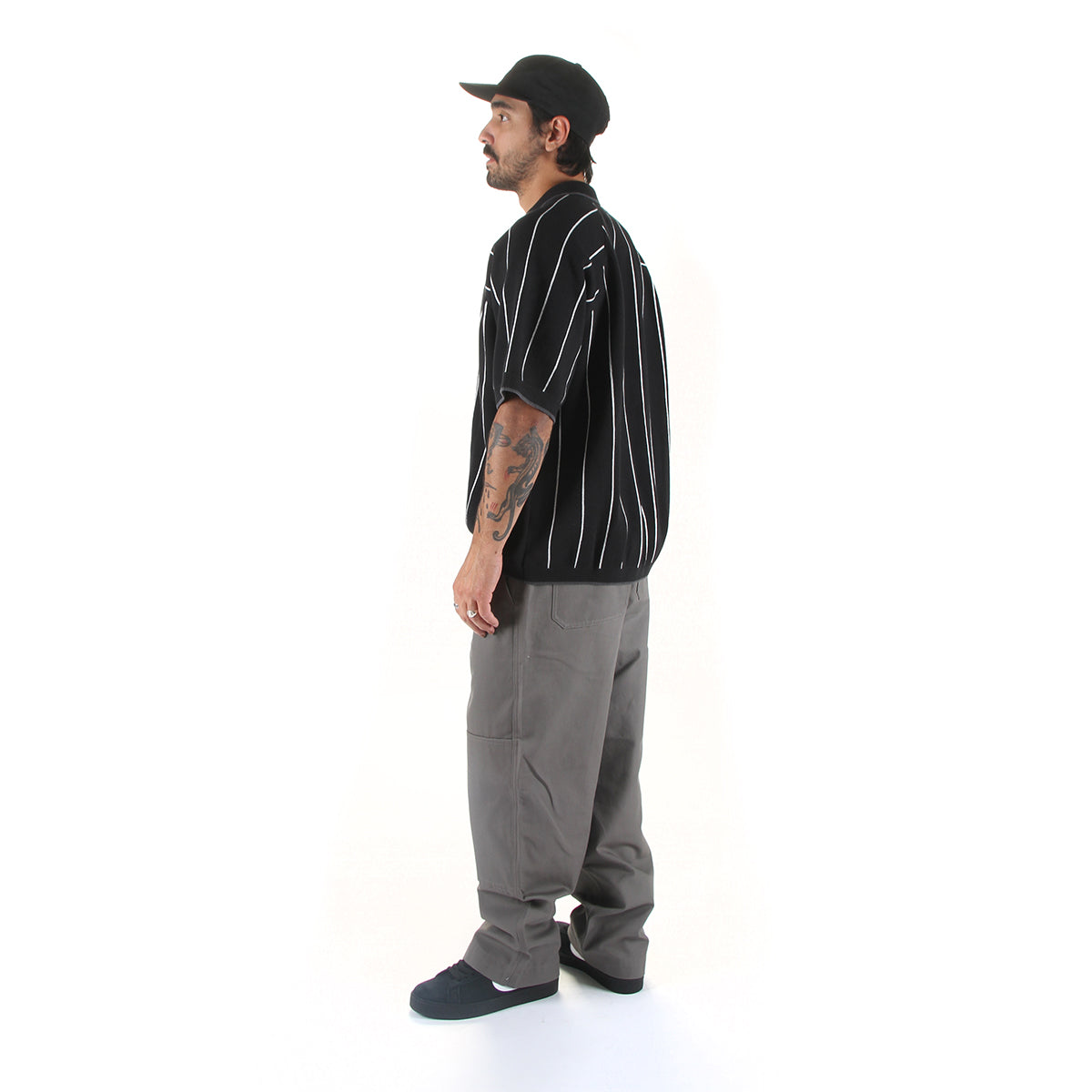 Striped S/S Polo Sweater