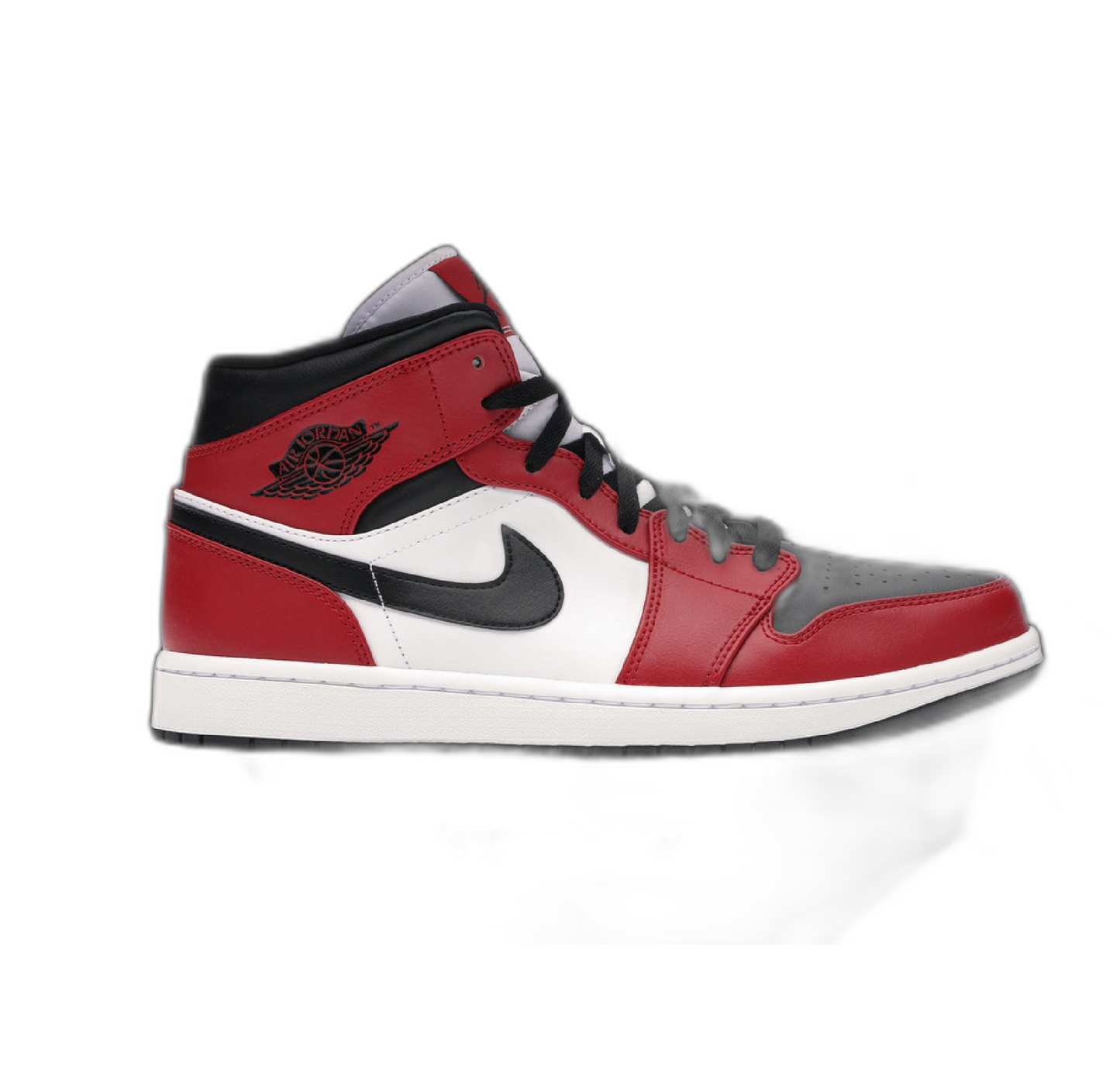 Nike Men's Air Jordan 1 Mid Chicago Black Toe Shoes - White / Black / Gym Red