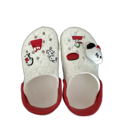 Crocs Kids' Classic Clog Peanuts Snoopy Shoes - White / Black