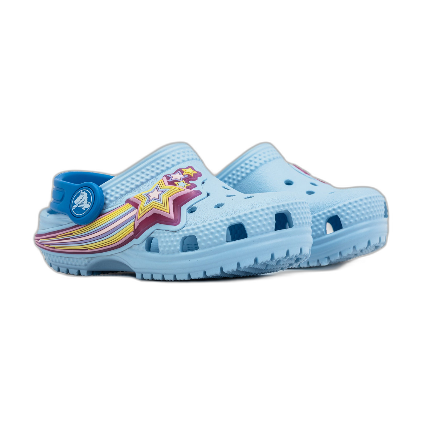 Crocs Kids' Classic Star Lights Clog Shoes - Blue Frost