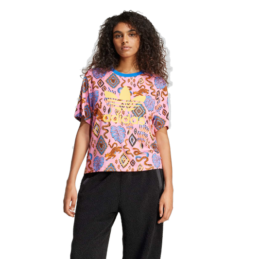 Adidas Women's Adidas X Farm Rio Trefoil Tee Apparel - True Pink