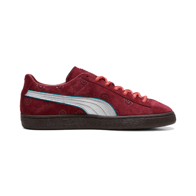 Puma Men's One Piece Suede Shanks Shoes - Burgundy