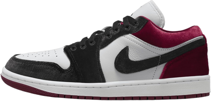 Nike Women's Jordan 1 Low Se Velvet Black Toe Shoes - Black / White / Team Red / Black