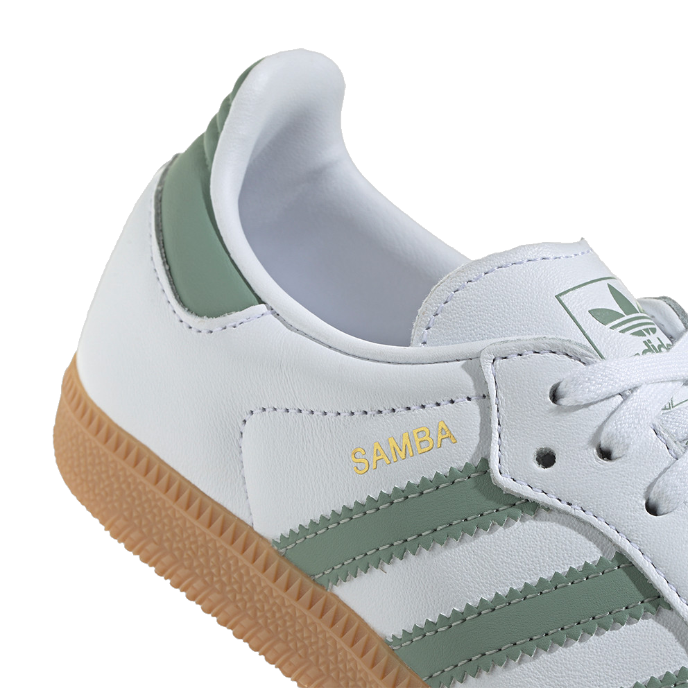 Adidas Kids' Samba Og Shoes - Cloud White / Silver / Green