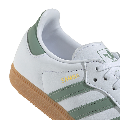 Adidas Kids' Samba Og Shoes - Cloud White / Silver / Green