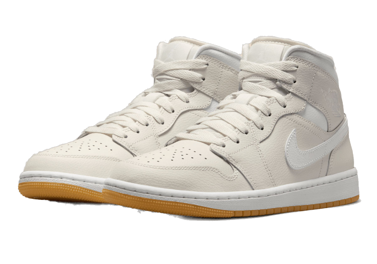 Nike Women's Air Jordan 1 Mid Shoes - Phantom / Gum Light Brown / White