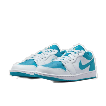 Nike Men's Jordan 1 Low Shoes - Aquatone / Celestial Gold / White