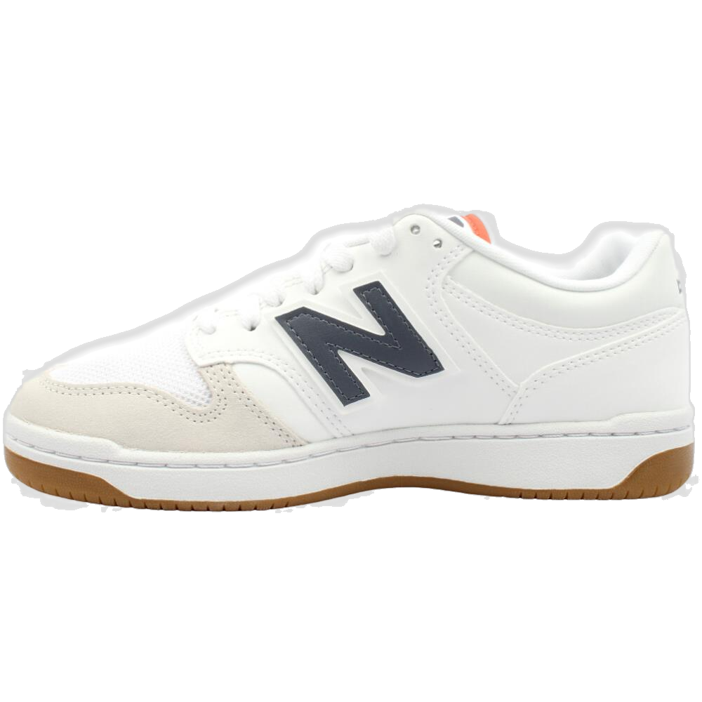 New Balance Men's 480 Shoes - White / Dark Arctic Grey / Gulf Red