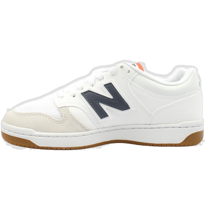 New Balance Men's 480 Shoes - White / Dark Arctic Grey / Gulf Red