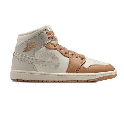 Nike Women's Air Jordan 1 Mid Shoes - Pale Ivory / Hemp / Sail / Light Orewood Brown