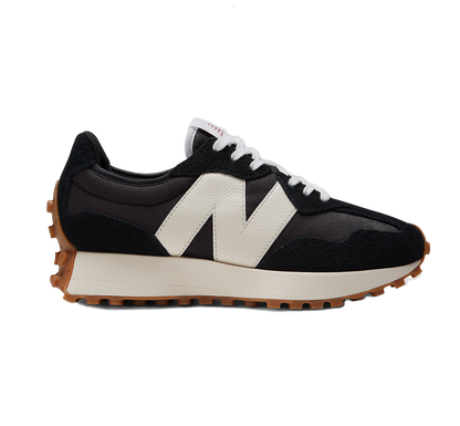 New Balance Women's 327 Shoes - Black / White / Mineral Red