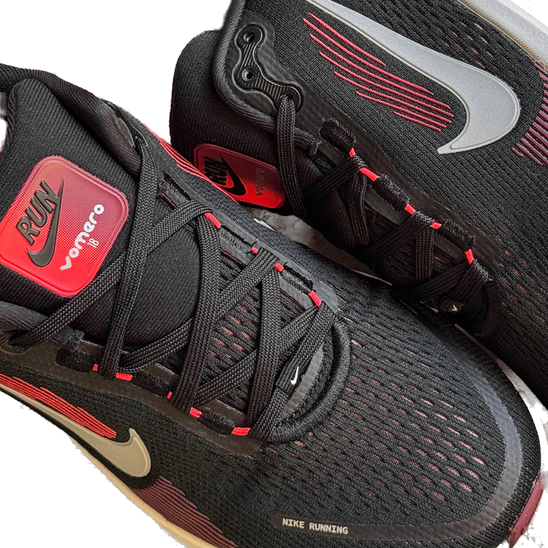 Nike Men's Vomero 18 Shoes - Black / Bright Crimson