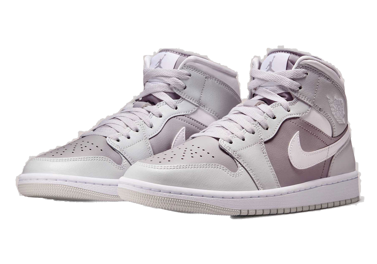 Nike Women's Jordan 1 Mid Shoes - Photon Dust / White / Atmosphere Grey