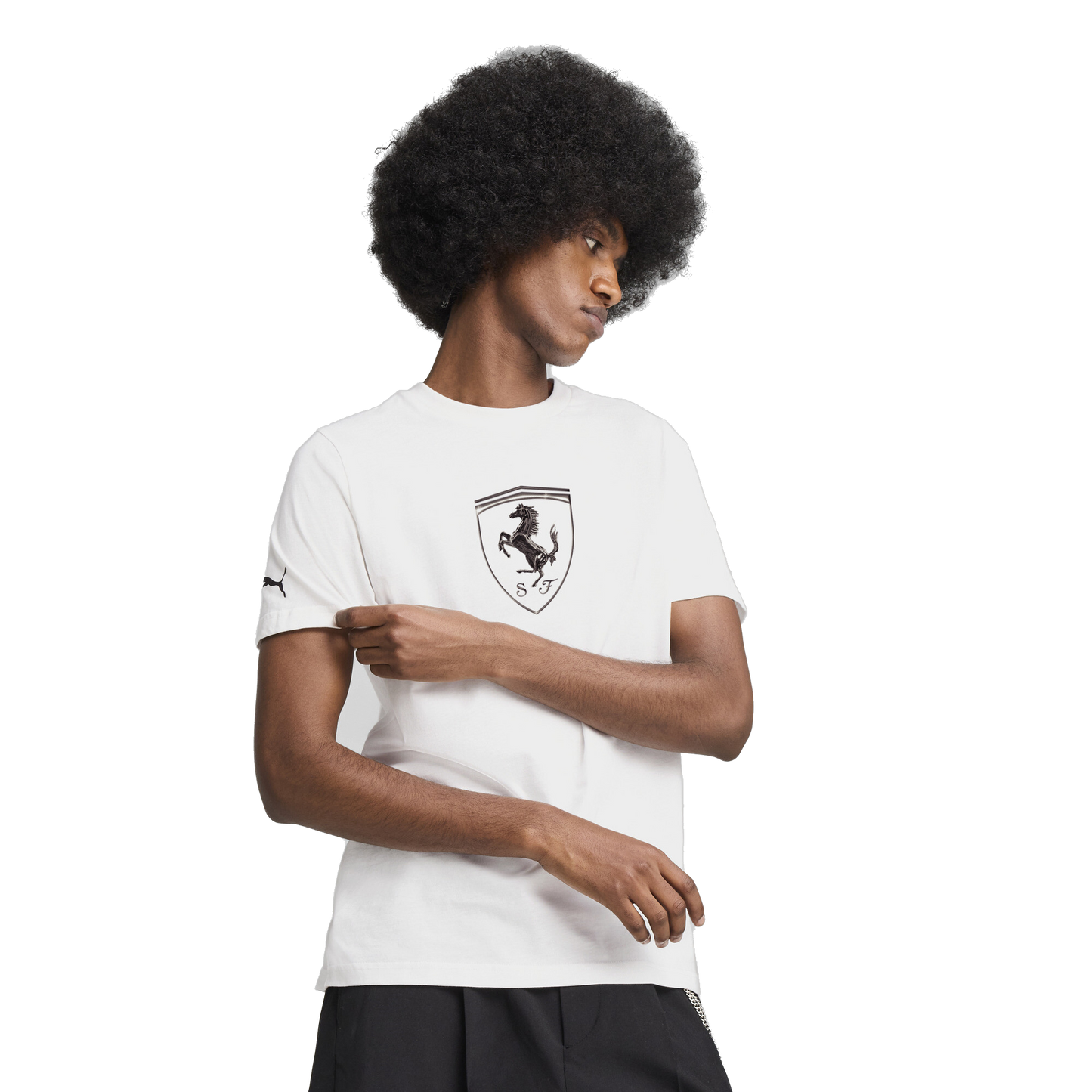 Puma Men's Ferrari Race Tonal Big Shield Tee Apparel - Puma White