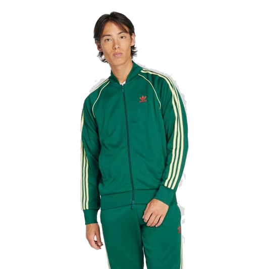 Adidas Men's Adicolor Classics Sst Track Jacket Apparel - Collegiate Green / Powder Yellow