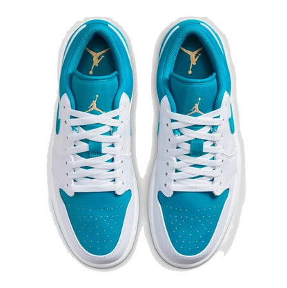 Nike Men's Jordan 1 Low Shoes - Aquatone / Celestial Gold / White