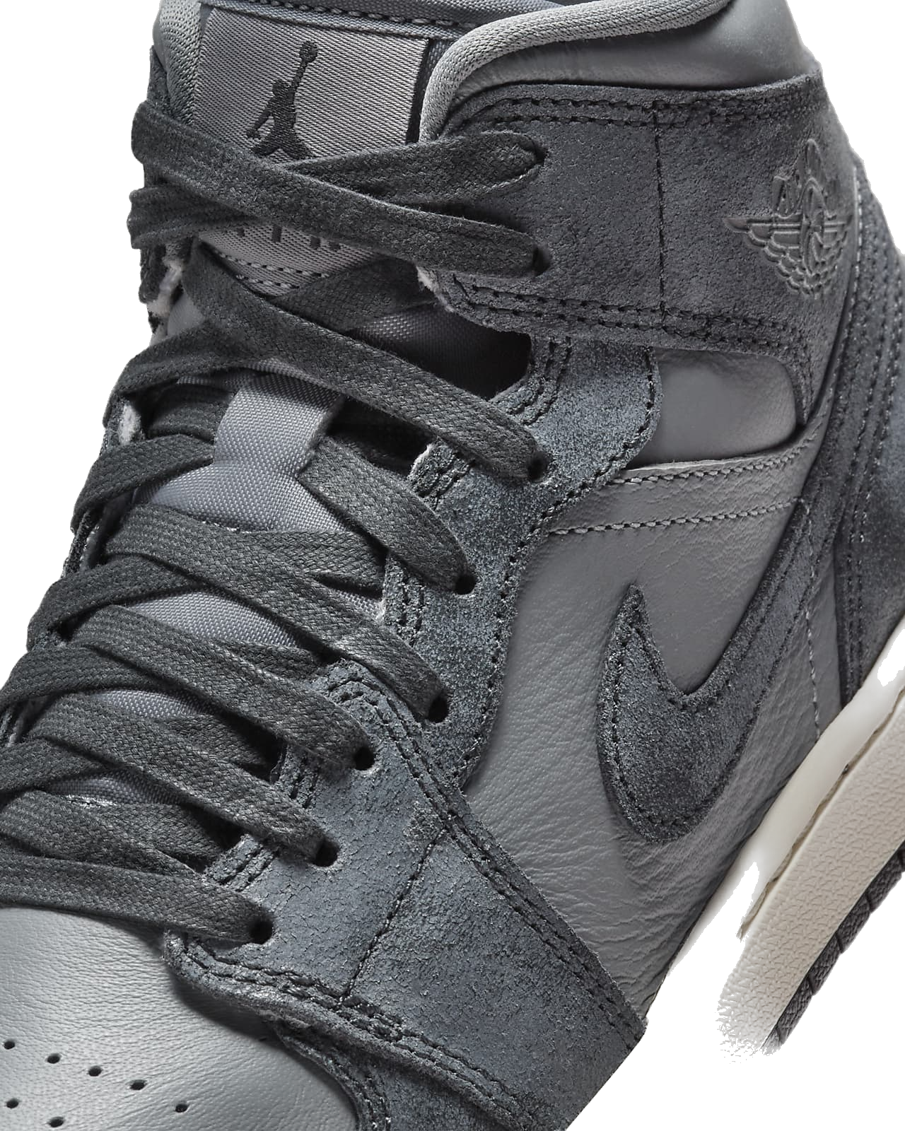 Nike Women's Air Jordan 1 Mid Shoes - Smoke Grey / Off Noir / Sail