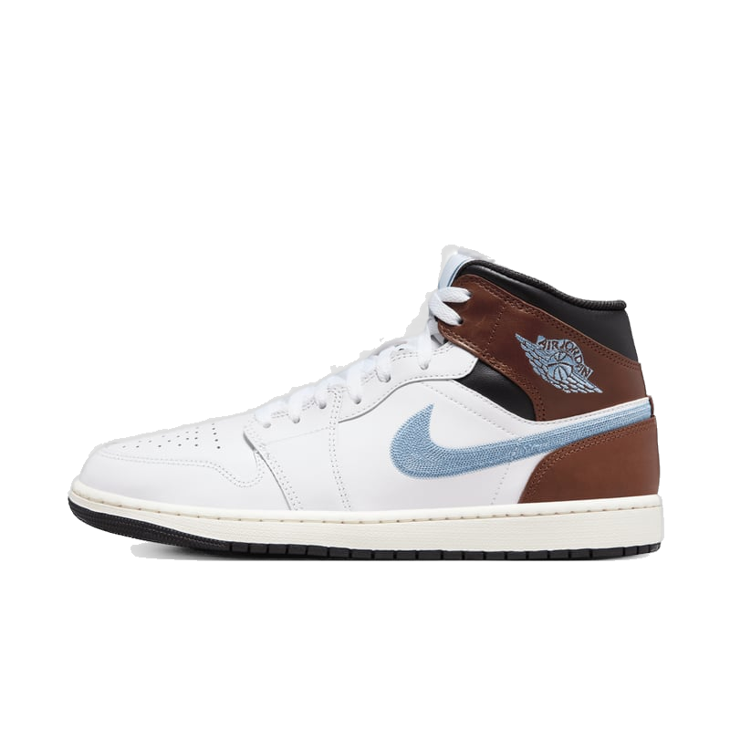 Nike Men's Air Jordan 1 Mid Se Shoes - White / Blue Grey / Black / Sail