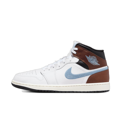 Nike Men's Air Jordan 1 Mid Se Shoes - White / Blue Grey / Black / Sail