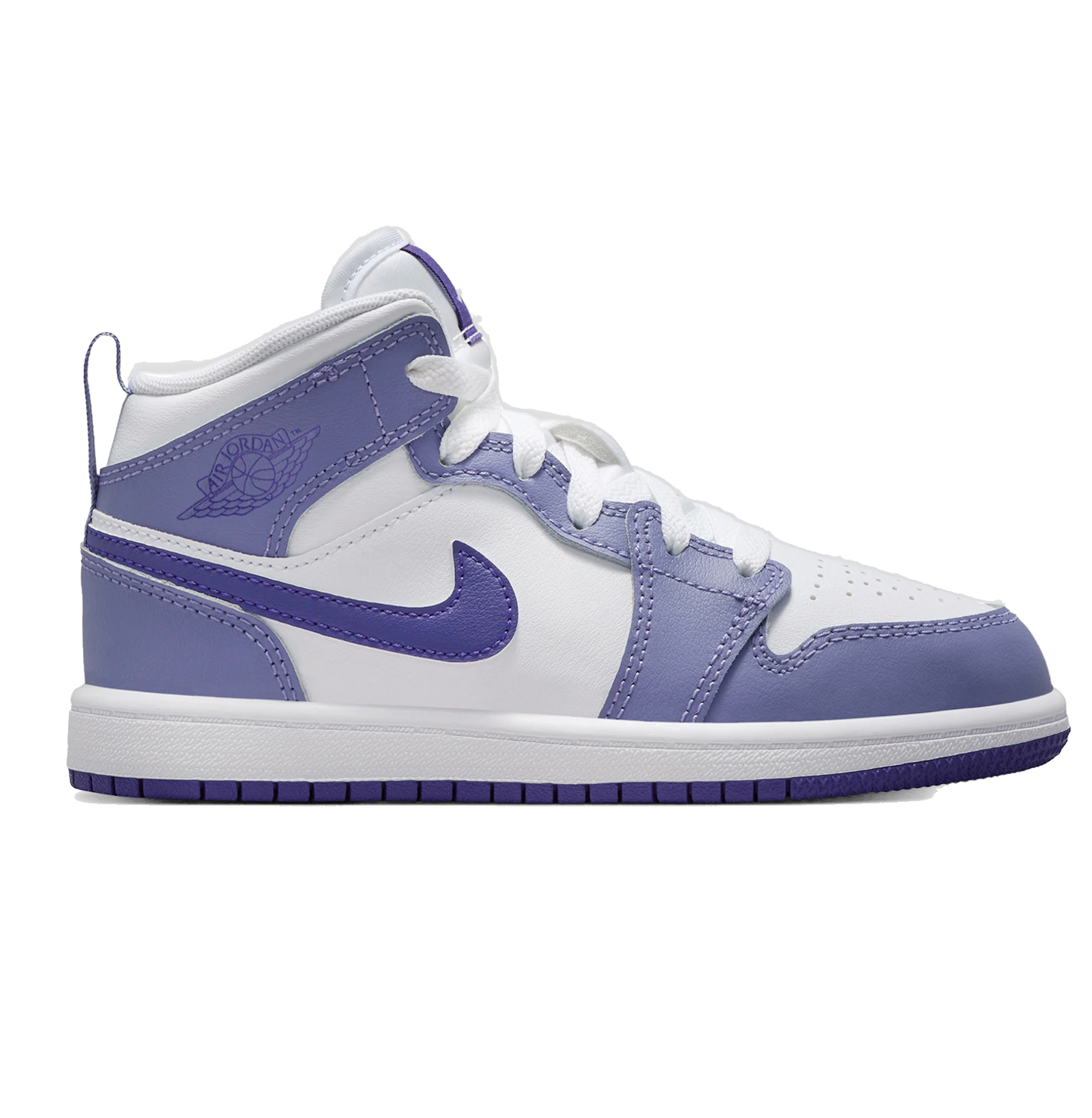 Nike Kids' Air Jordan 1 Mid Shoes - Dusty Amethyst / White / Court Purple