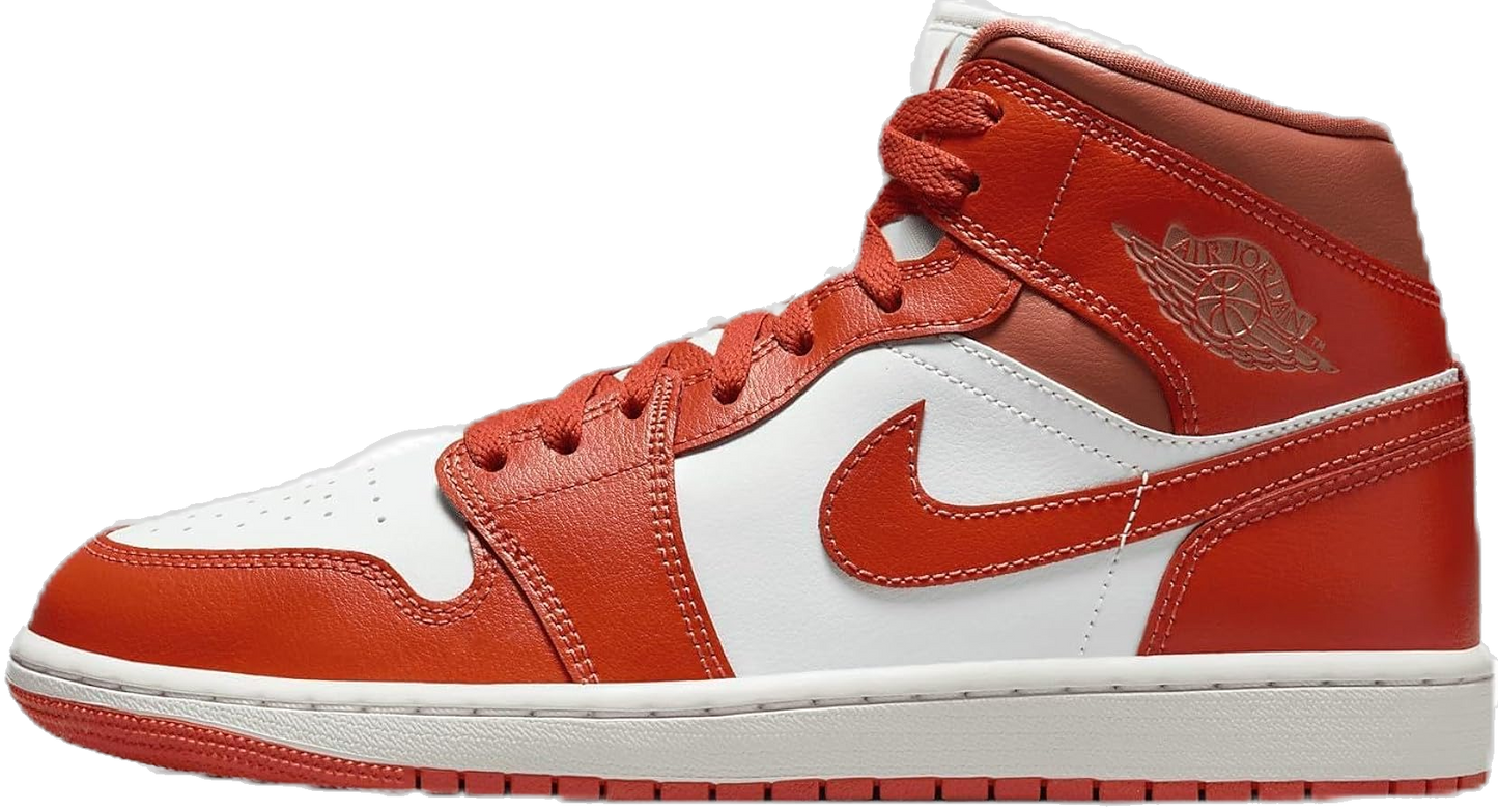 Nike Women's Air Jordan 1 Mid Shoes - Summit White / Amber Brown / Cosmic Clay