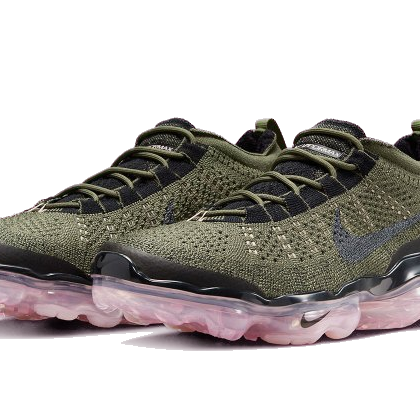 Nike Men's Air Vapormax 2023 Flyknit Shoes - Medium Olive / Pink Oxford / Black / Black