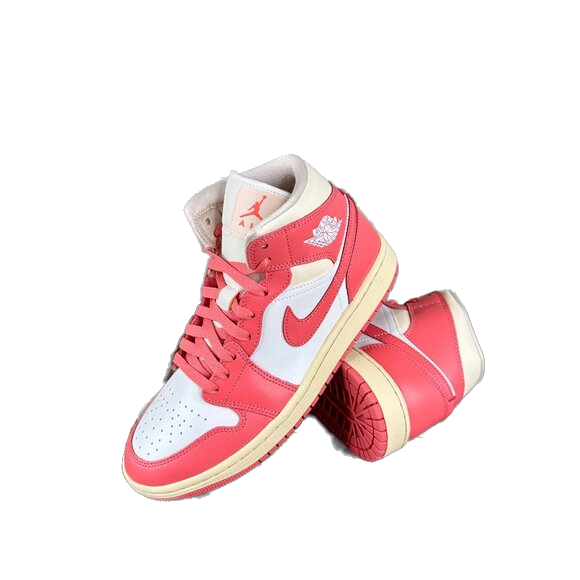 Nike Women's Jordan 1 Mid Shoes - Sail / Guava Ice / Muslin / Pink Salt