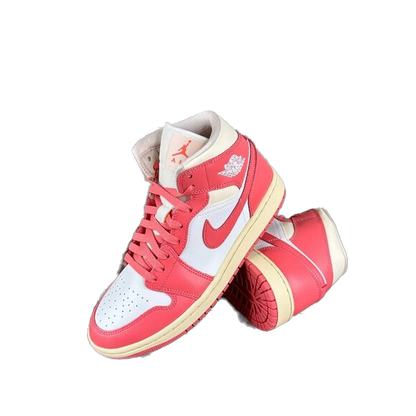 Nike Women's Jordan 1 Mid Shoes - Sail / Guava Ice / Muslin / Pink Salt