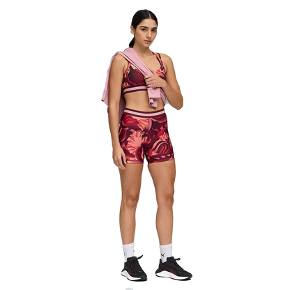 Puma Women's Strong Floral Ribbon Short Tights - Ruby Shimmer