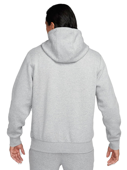 Nike Men's Club Fleece Apparel - Dark Grey Heather / Light Smoke Grey / Safety Orange