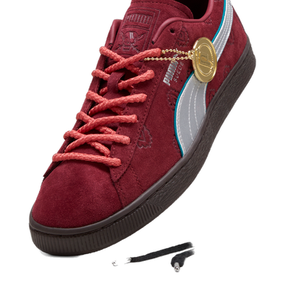 Puma Men's One Piece Suede Shanks Shoes - Burgundy