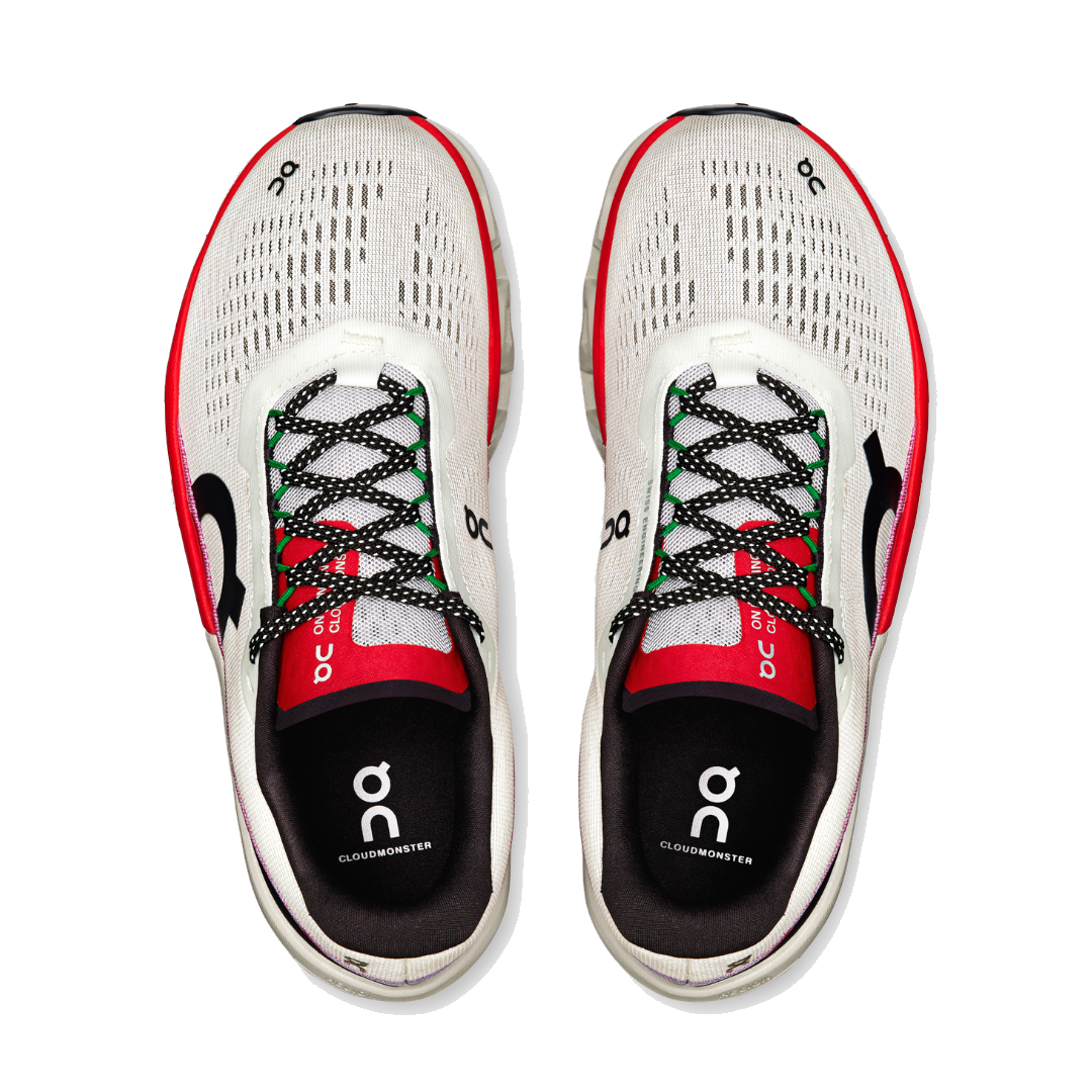 On Running Women's Cloudmonster 2 Shoes - Ivory / Red