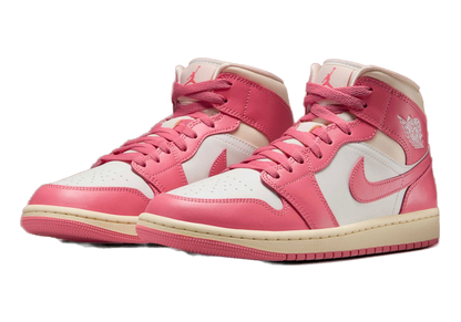 Nike Women's Jordan 1 Mid Shoes - Sail / Guava Ice / Muslin / Pink Salt