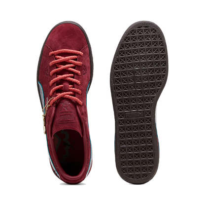 Puma Men's One Piece Suede Shanks Shoes - Burgundy
