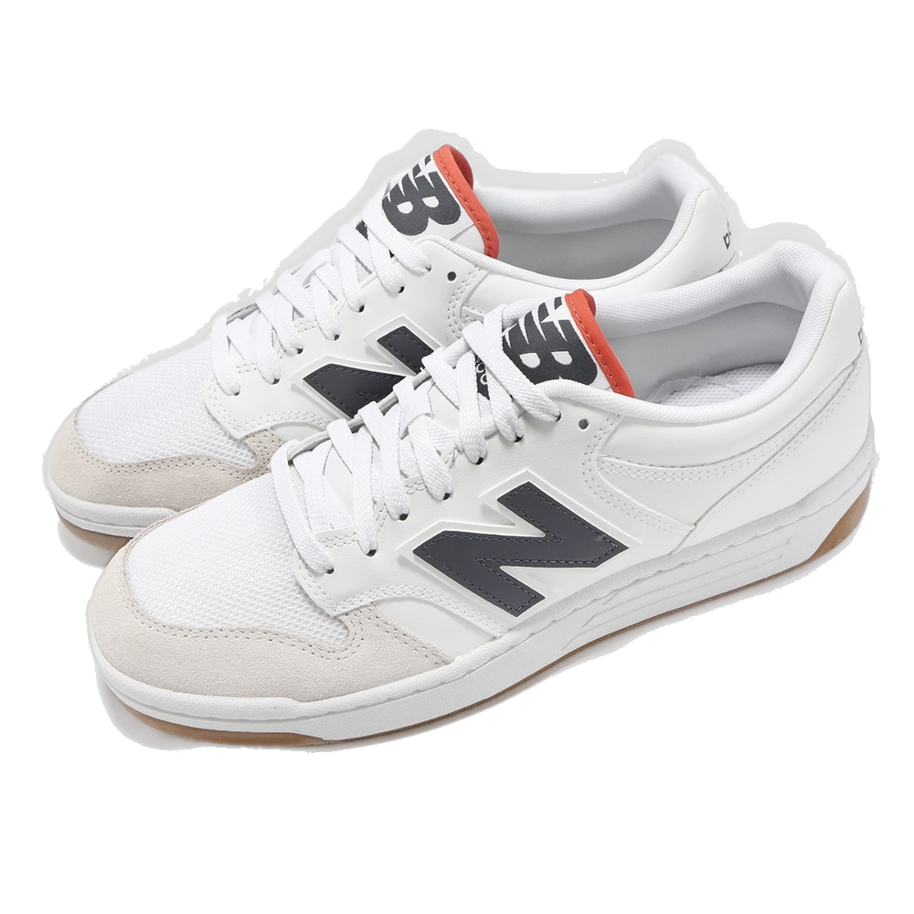 New Balance Men's 480 Shoes - White / Dark Arctic Grey / Gulf Red