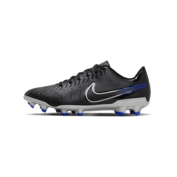 Nike Men's Tiempo Legend 10 Club Soccer Shoes - Black / Chrome / Hyper Royal