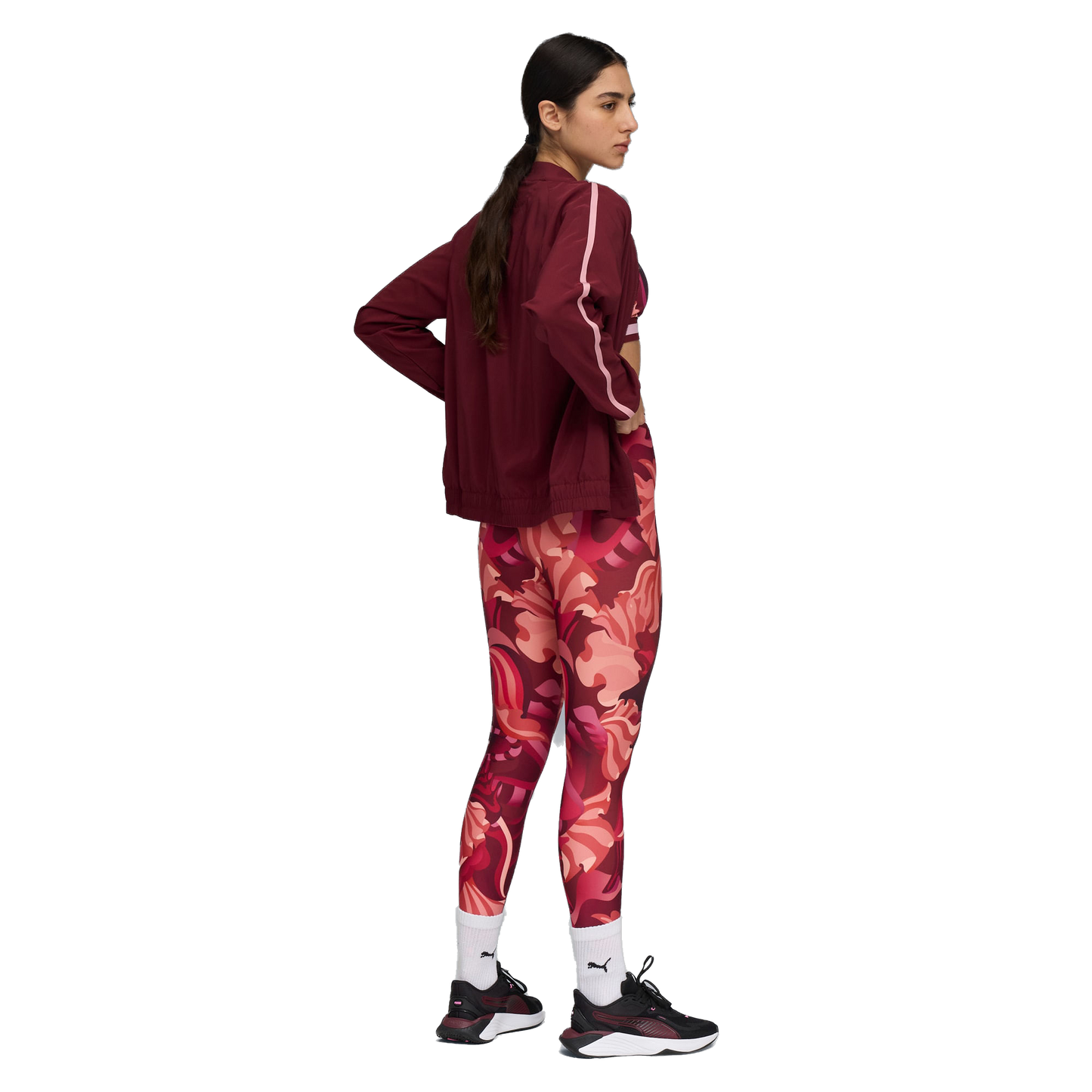 Puma Women's Strong Floral Ribbon Tight Leggings - Red