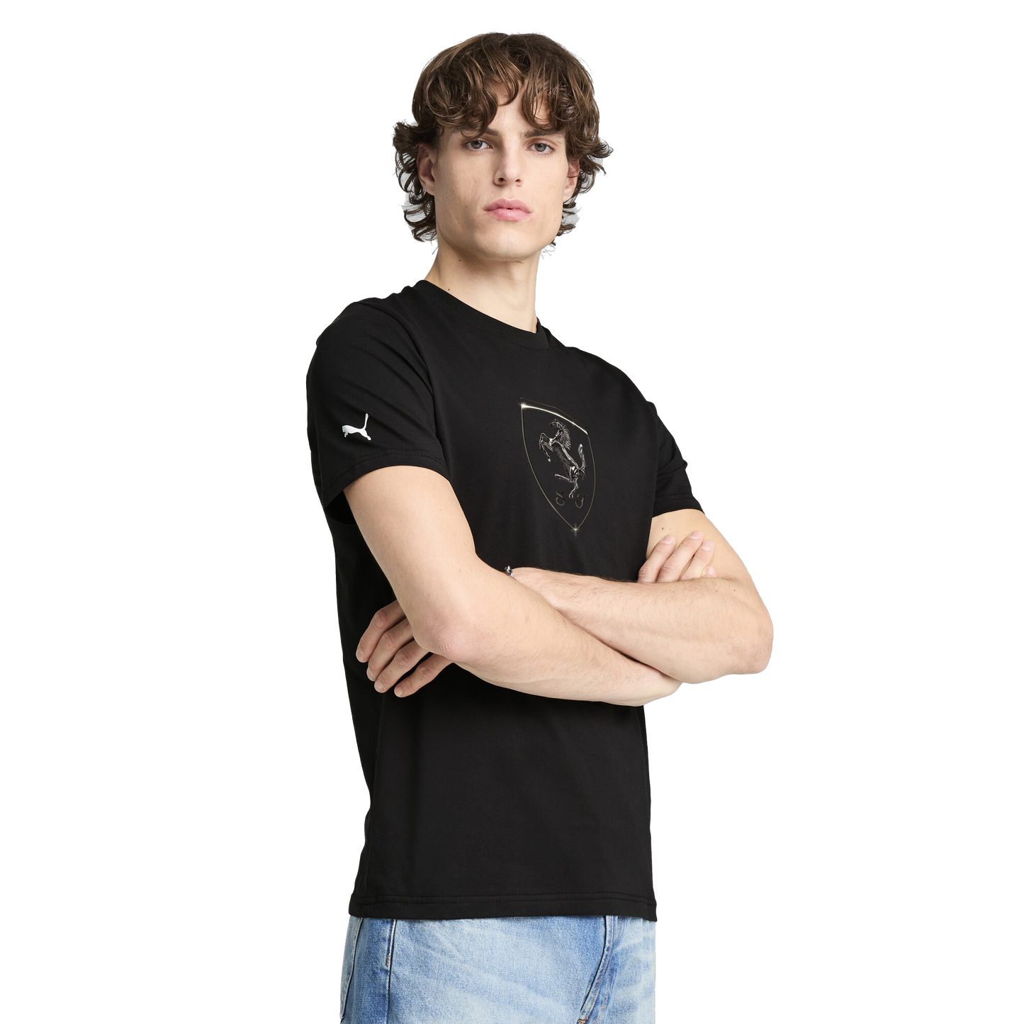 Puma Men's Scuderia Ferrari Race Tonal Big Shield Tee - Black