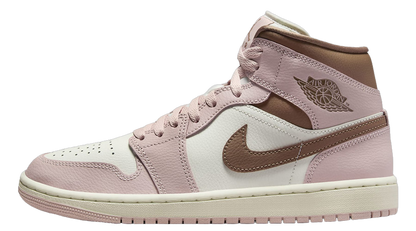 Nike Women's Air Jordan 1 Mid Shoes - Pink Oxford / Sail / Archaeo Brown