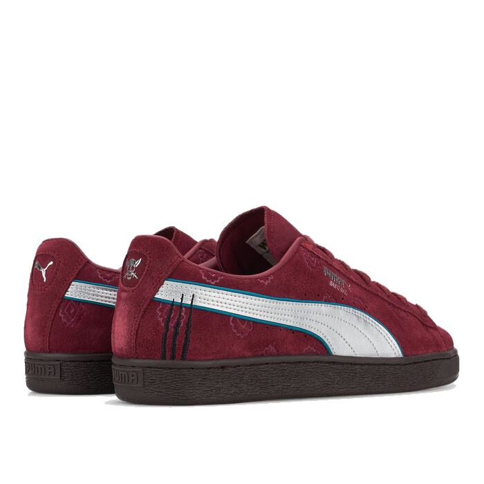 Puma Men's One Piece Suede Shanks Shoes - Burgundy