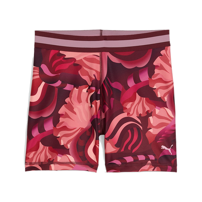 Puma Women's Strong Floral Ribbon Short Tights - Ruby Shimmer