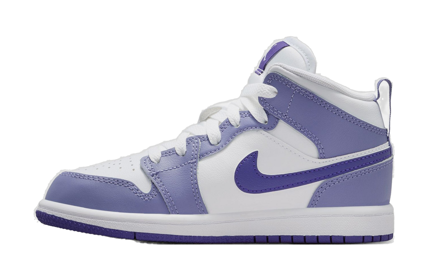 Nike Kids' Air Jordan 1 Mid Shoes - Dusty Amethyst / White / Court Purple